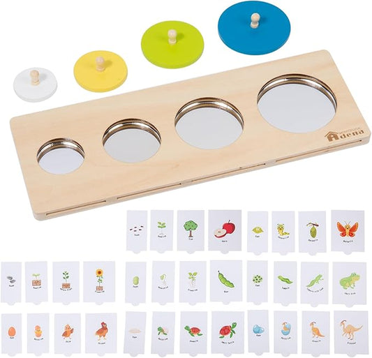 Adena Montessori First Jumbo Knob Dinosaur Wooden Shape Puzzles for Toddlers 1-3,4 Pieces Montessori Dinosaur Shape Sorter 1 2 Year Old Girl Boy Birthday Gifts,Preschool Learning Toys for Baby Kids