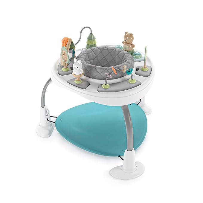 Ingenuity Spring & Sprout 2-in-1 Baby Activity Center Jumper and Table with Infant Toys - Ages 6 Months +, First Forest