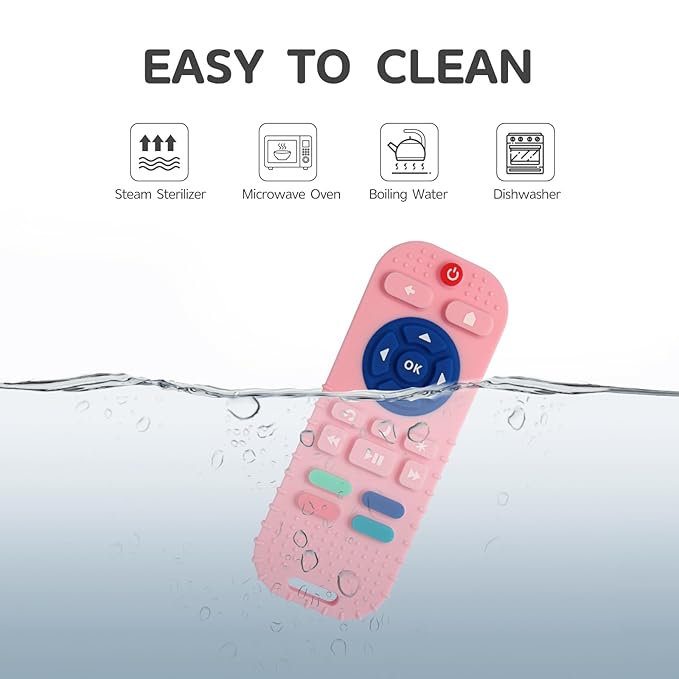 Hooku Silicone Teething Toys for Babies 0-6 Months, Teethers for Babies 6-12 Months, Remote Teether for Baby, Sensory Toys for Babies, Baby Chew Toys