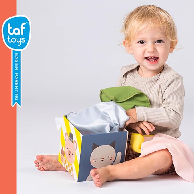 Taf Toys Multi-Sensory Montessori Baby Toy Infant Toys 6-12 Months 16pcs Pieces Baby Tissue Box Toy, Shape Sorter, Play Balls Learning Toys Toddlers 1-3 Motor Skills Development Toddler Activity Cube