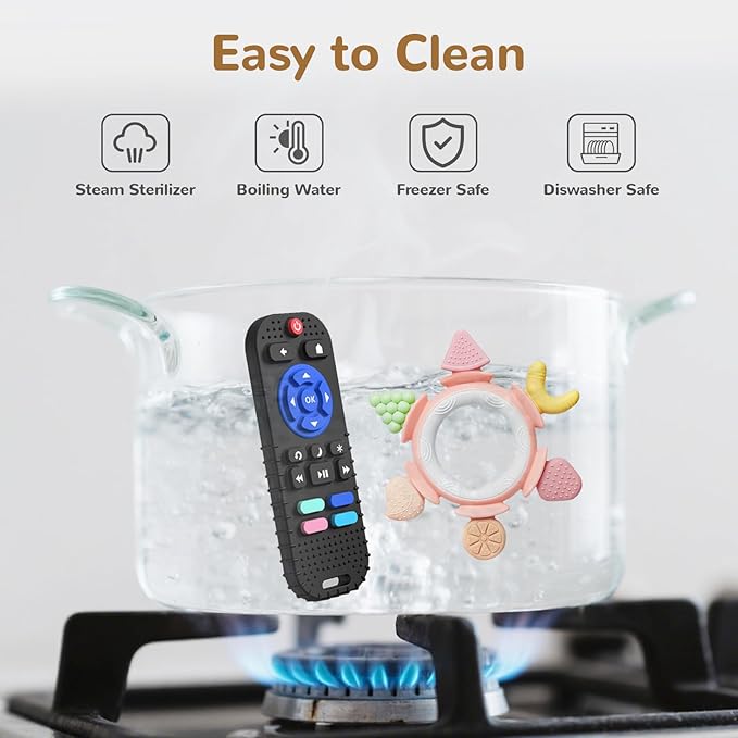 Hooku Silicone Teethers for Babies 6-12 Months, Teething Toys for Babies 0-6 Months, Baby Fruit Teethering Rings, BPA Free Baby Chew Toys, Infants Gifts