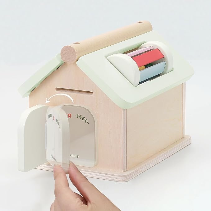 Wooden Montessori Toys for Babies 12 Months, Wooden Baby Drop Toys, 5 in 1 Object Permanence Box, Shape Sorting and Stacking Learning Toy, Gift for Toddlers Boys Girls 1 Years