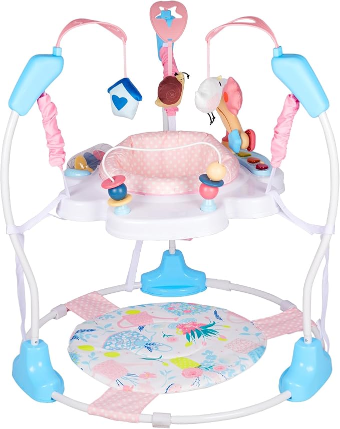 Baby Activity Center, 3-in-1 Baby Jumper, Infant Activity Center with 360° Rotating Seat, Music, Lights, 3 Adjustable Heights, Infant Activity Jumper for 6+ Months JP2402