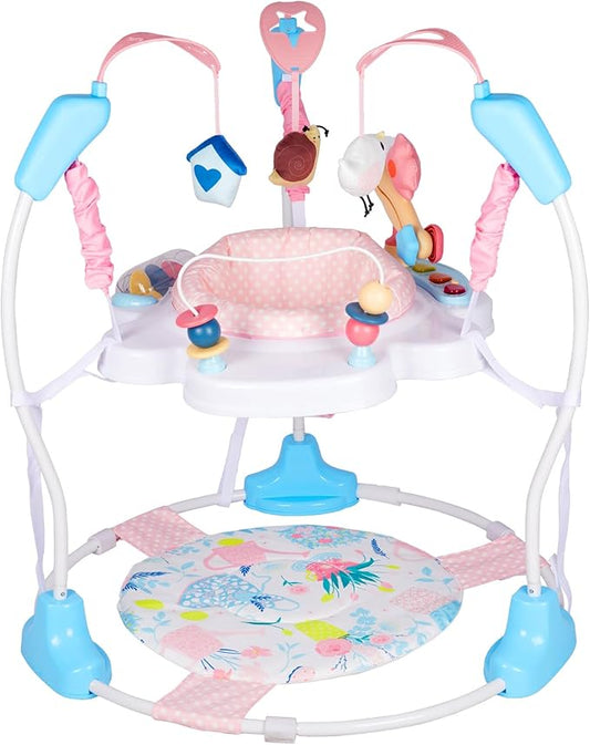 Baby Activity Center, 3-in-1 Baby Jumper, Infant Activity Center with 360° Rotating Seat, Music, Lights, 3 Adjustable Heights, Infant Activity Jumper for 6+ Months JP2402