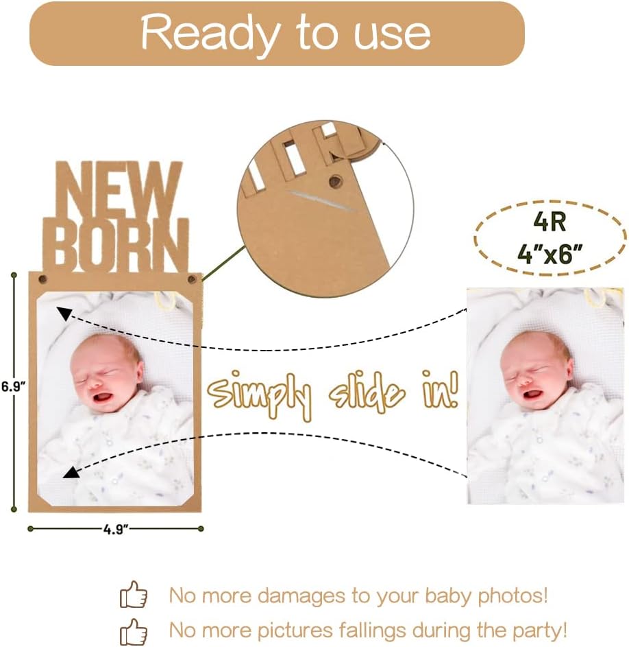 1st Birthday Photo Banner Decorations Monthly Milestone Photograph Bunting Garland with First Birthday Cake Topper High Chair Banner 1st Birth Decorations