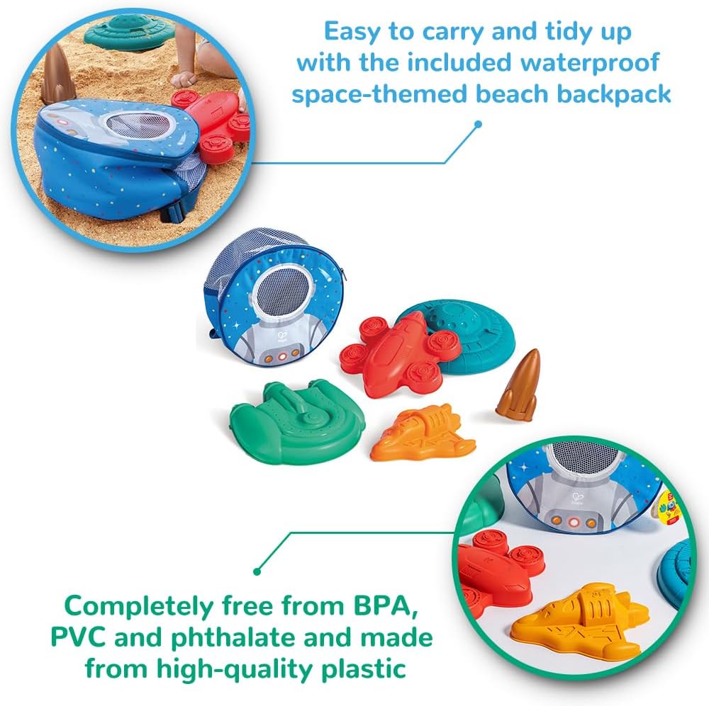 Hape Space Fleet Sand Toy, Beach Toy Set