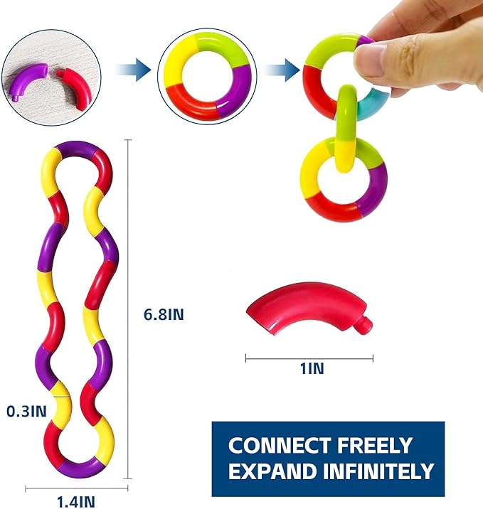 15PCS Quiet Twisty Fidget Toys – Squeeze, Twist, and Spin – Multicolored Sensory Toys for Kids and Adults, Stress Relief Toys & Educational Tools for Classroom,Alternative gifts (Random Color)