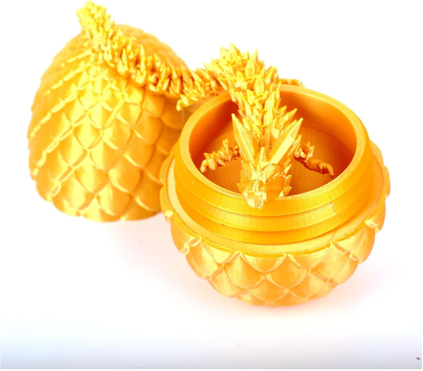 12inch Dragon Egg, Year of The Dragon, 3D Printed Dragon, Executive Desk Toys, Articulated Dragon, Fidget Toys Gifts for Graduates Students Teachers Adults (Gold)