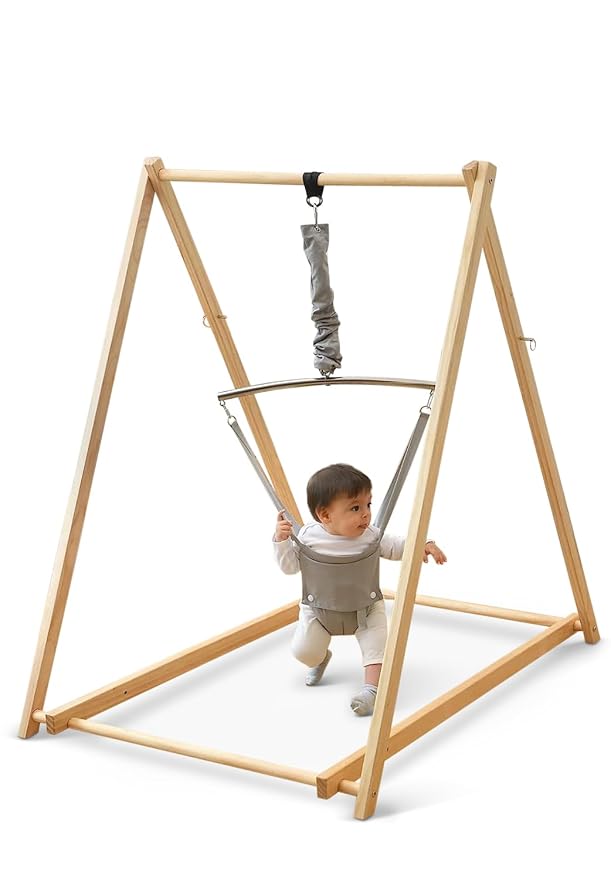 Avenlur Tulip Baby Bouncer - Foldable Baby Jumper with Stand - Self Standing Bouncer for Children 6 Months to 3 Years - Baby Bouncer Seat (Gray)