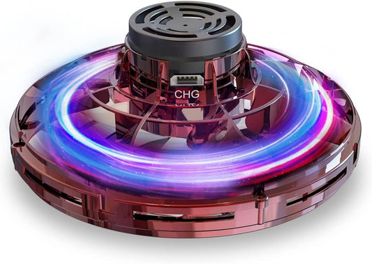 Hand Operated Mini Drones, Fidget Flying Spinner with Lights, UFO Drone Flying Toys, Cool Stuff Gadgets Christmas Birthday Gifts for Boys Girls Teens 8 9 10 11+