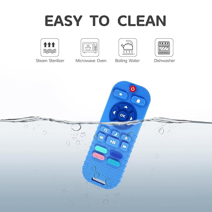 Hooku Silicone Teething Toys for Babies 0-6 Months, Teethers for Babies 6-12 Months, Remote Teether for Baby, Sensory Toys for Babies, Baby Chew Toys