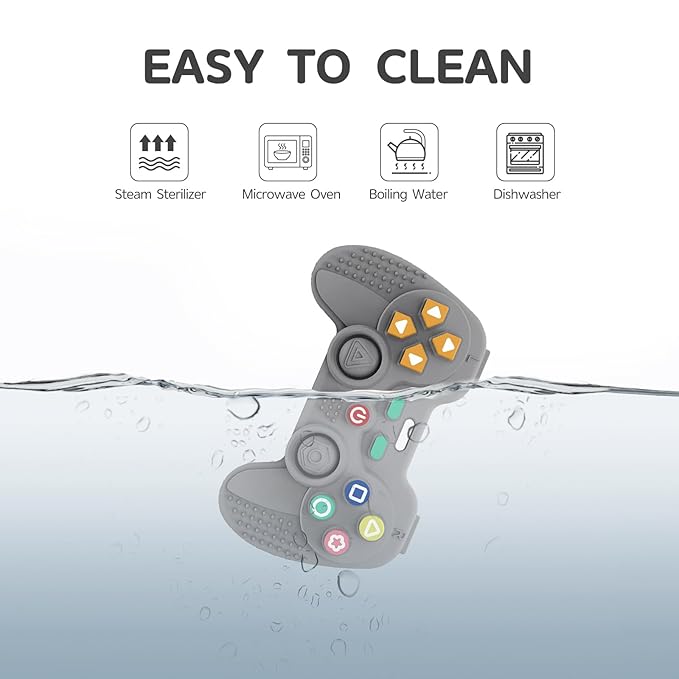 Hooku Silicone Teething Toys for Babies 0-6 Months, Teethers for Babies 6-12 Months, Remote Teether for Baby, Sensory Toys for Babies, Baby Chew Toys