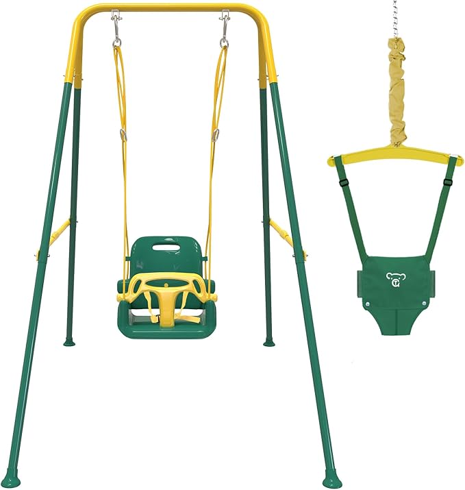 Taleco Gear 2 in 1 Toddler Swing & Baby Jumper, Foldable Baby Swing Outdoor & Indoor Use, Easily Installable and Storable