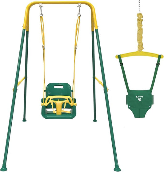 Taleco Gear 2 in 1 Toddler Swing & Baby Jumper, Foldable Baby Swing Outdoor & Indoor Use, Easily Installable and Storable