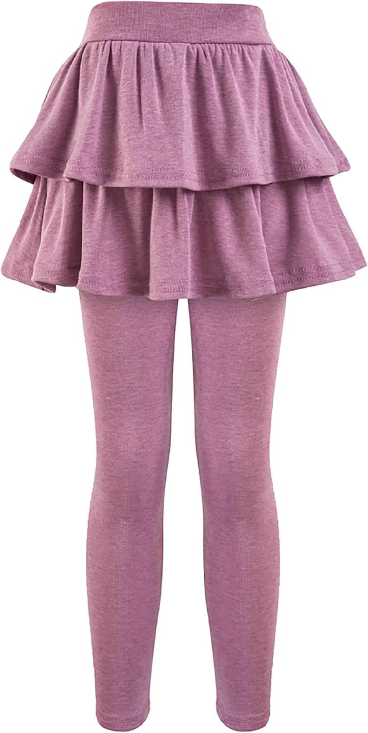Girls School Uniform Pants Leggings with Skirts Stretch Warm Jegging 4-12 Years