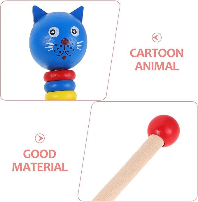 Wooden Cartoon Animal Push Walker for Walker Push with Stable Design Material Promotes Motor Skill Development and Social Interaction for Boys