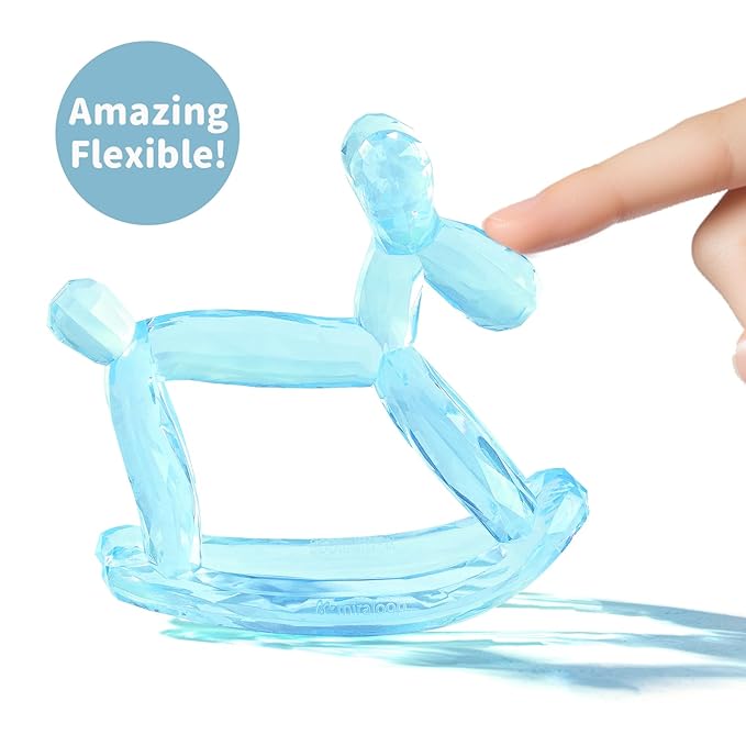 Crystal Jelly Baby Teether – Teething Toys 3-6 Months Food Grade Silicone Teether with Storage Box and Pacifier Clip, Safe for Babies (Voyages Clip+Box)