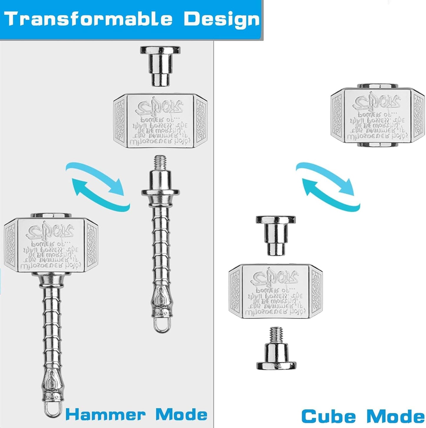Hammer Fidget Spinners Chain Metal, Gold Fidget Spinner, Fidget Pad, Rainbow Gold Fidgit Spinner Gift for Kids Adults, Fidgets Infinity Cube Blocks Stress Fidgit Toy Set Party Favors