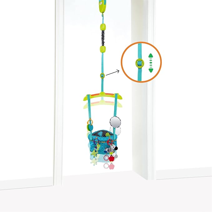 Bright Starts Bounce 'n Spring Deluxe Door Jumper for Baby with Adjustable Strap, 6 Months and Up, Max Weight 26 lbs