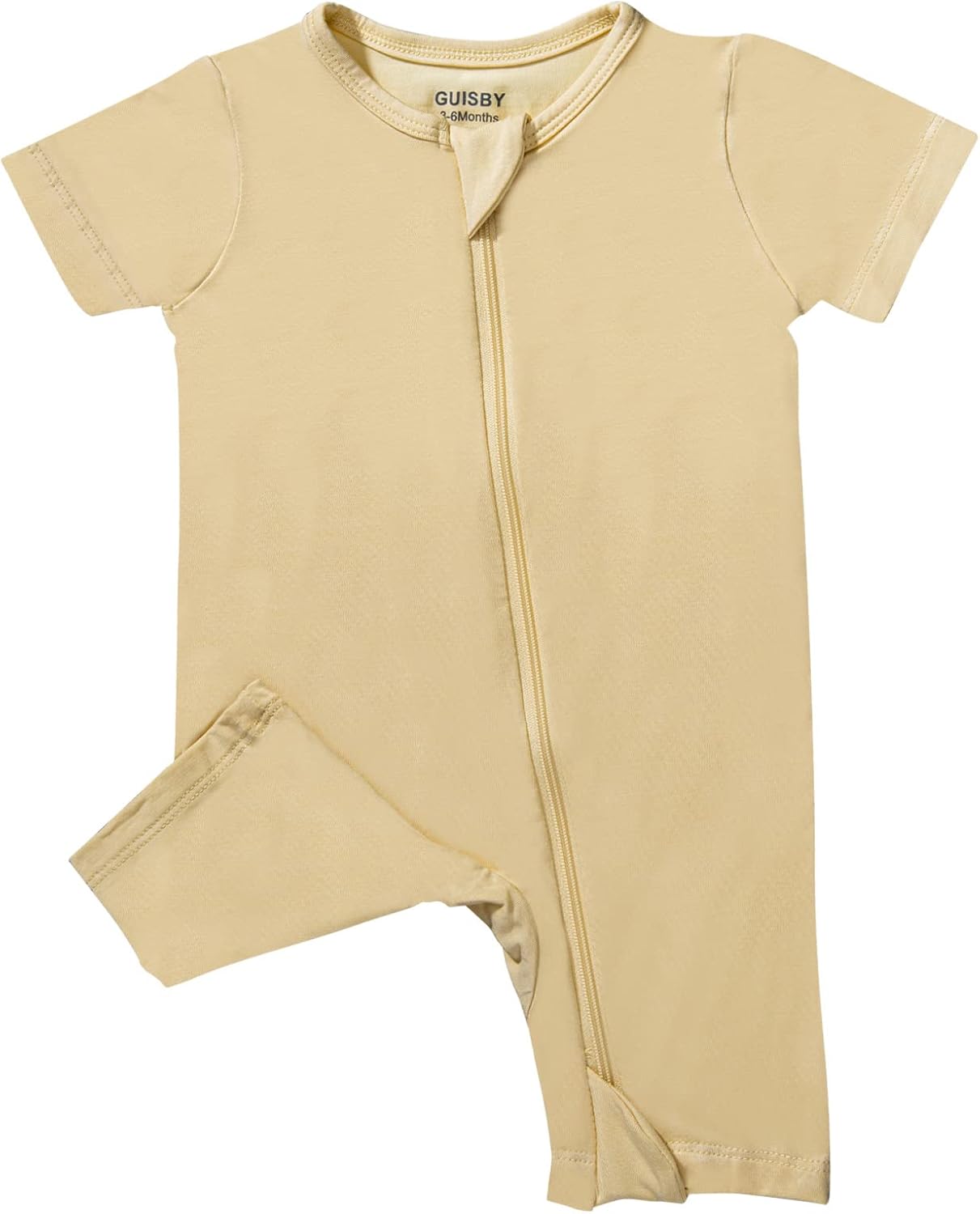 GUISBY Rayon made from bamboo Baby Pajamas Short Sleeve Footless Rompers 2 Way Zipper Sleeper for Baby
