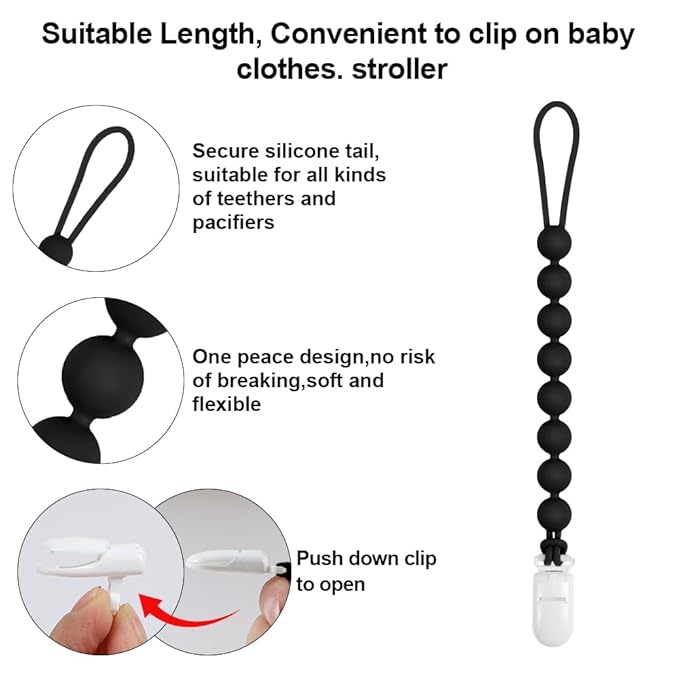 Baby Food Grade Silicone Carrier Vehicle Teether Toy with Pacifier Clip Holder,Teething Toys Gift Set for 3 Months+ Boys and Girls,Freezer Safe,BPA Free. (Police Car)