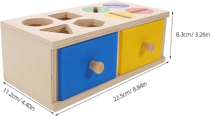 1 Set Wooden Color Sorting Toy: Color Sorting Puzzle Box for Kids - Wooden Montessori Shape Sorter Toy Geometric Matching Game for Playrooms