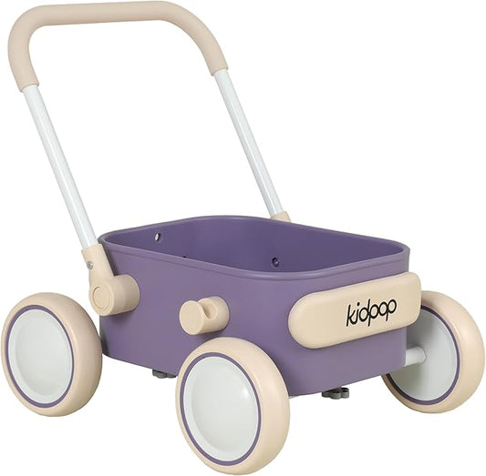 Kidpop PULA 2-in-1 Push and Pull-Along Wagon, Baby Push Walker for First Learner from 7 Month to 4 Year, One Year Birthday Gifts, Sturdy and Safe, Indoors and Outdoors (Purple)