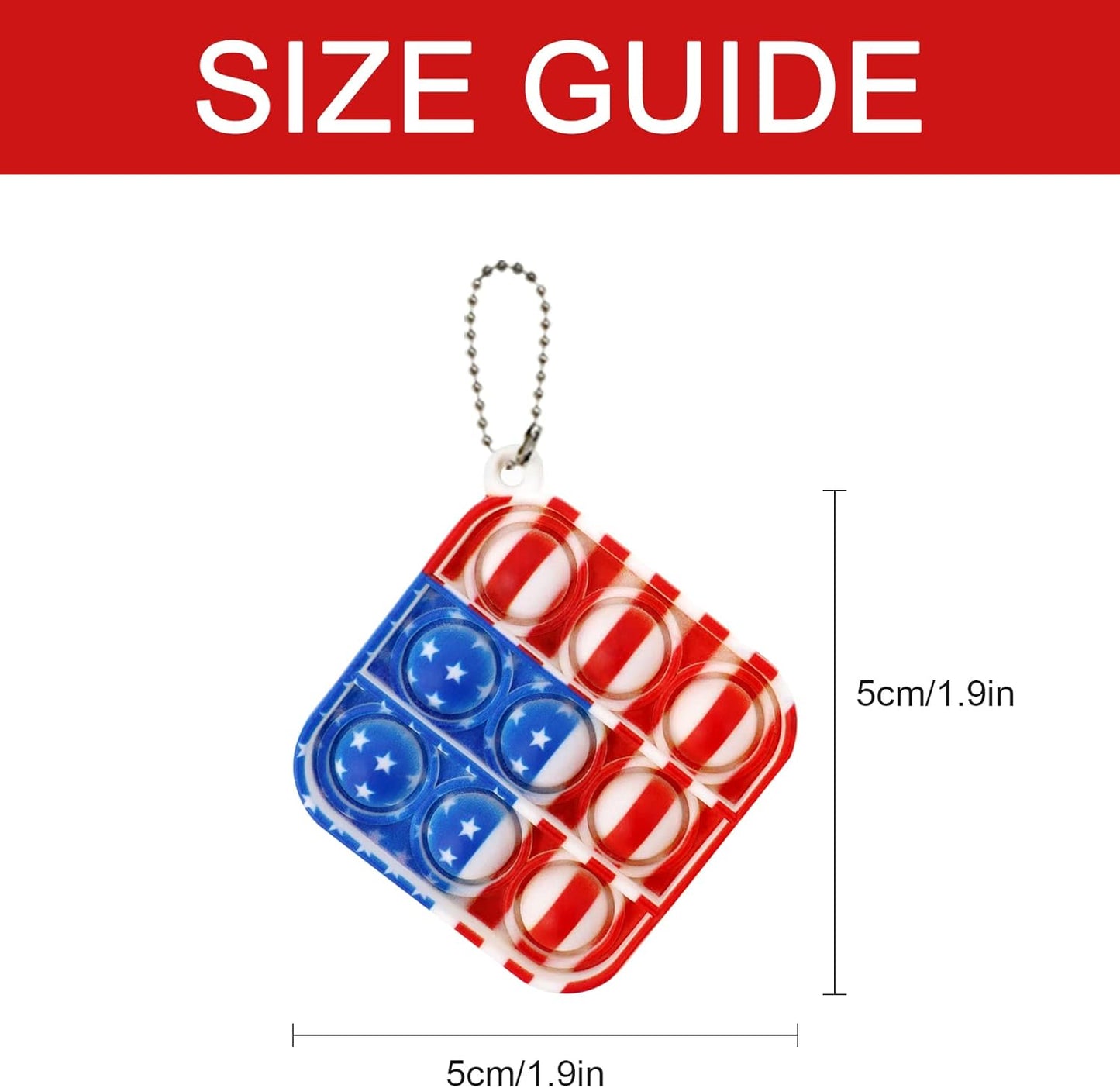 16Pcs Mini Pop Fidget Flag Keychain Toys, Party Favors for Kids Pop Flag Keychain Souvenirs Bulk Toys, Silicone Pop Keychain Stress Reliever Hand Toy Independence Day Gifts for Kids Adults