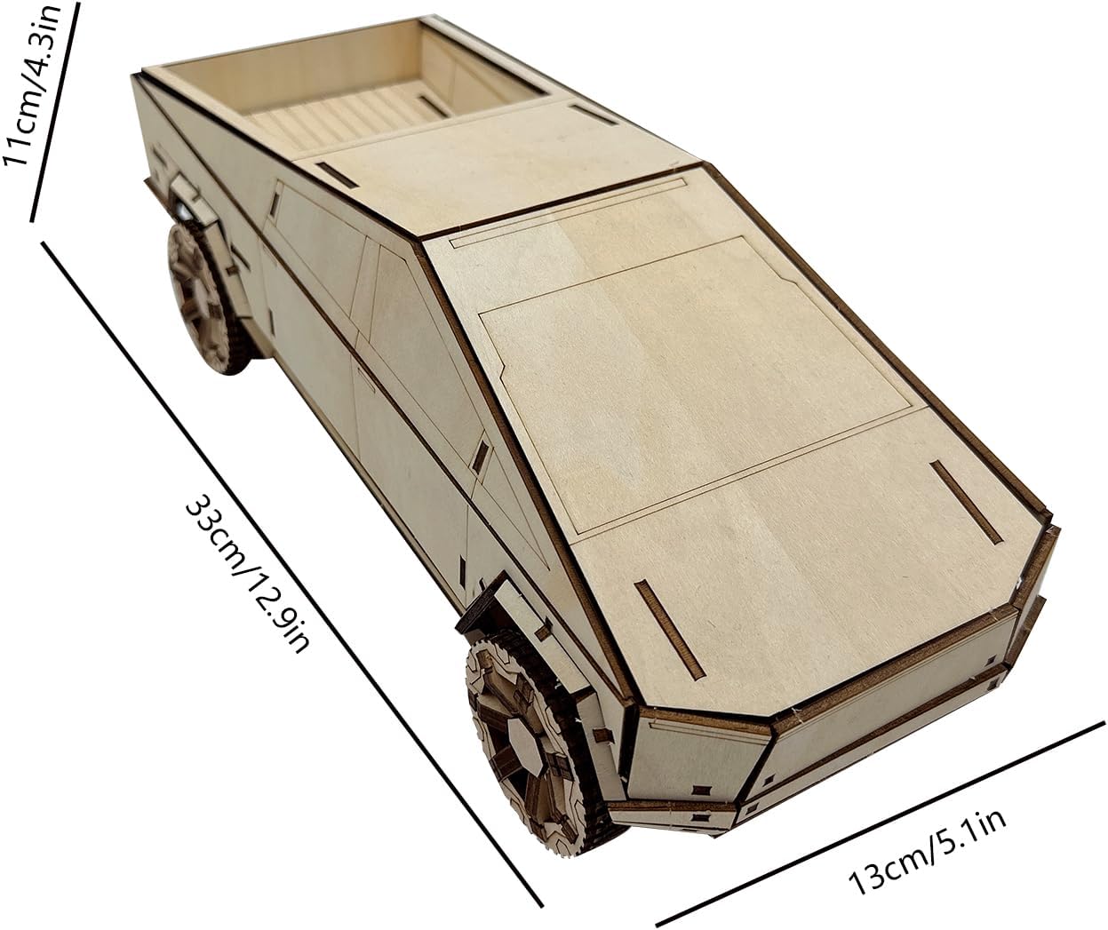 3D Wooden Car Model - Pickup Truck - Unique Collectible Wooden Model Kit for Adults - Perfect Desk Toy and Display Gift for Boys and Girls