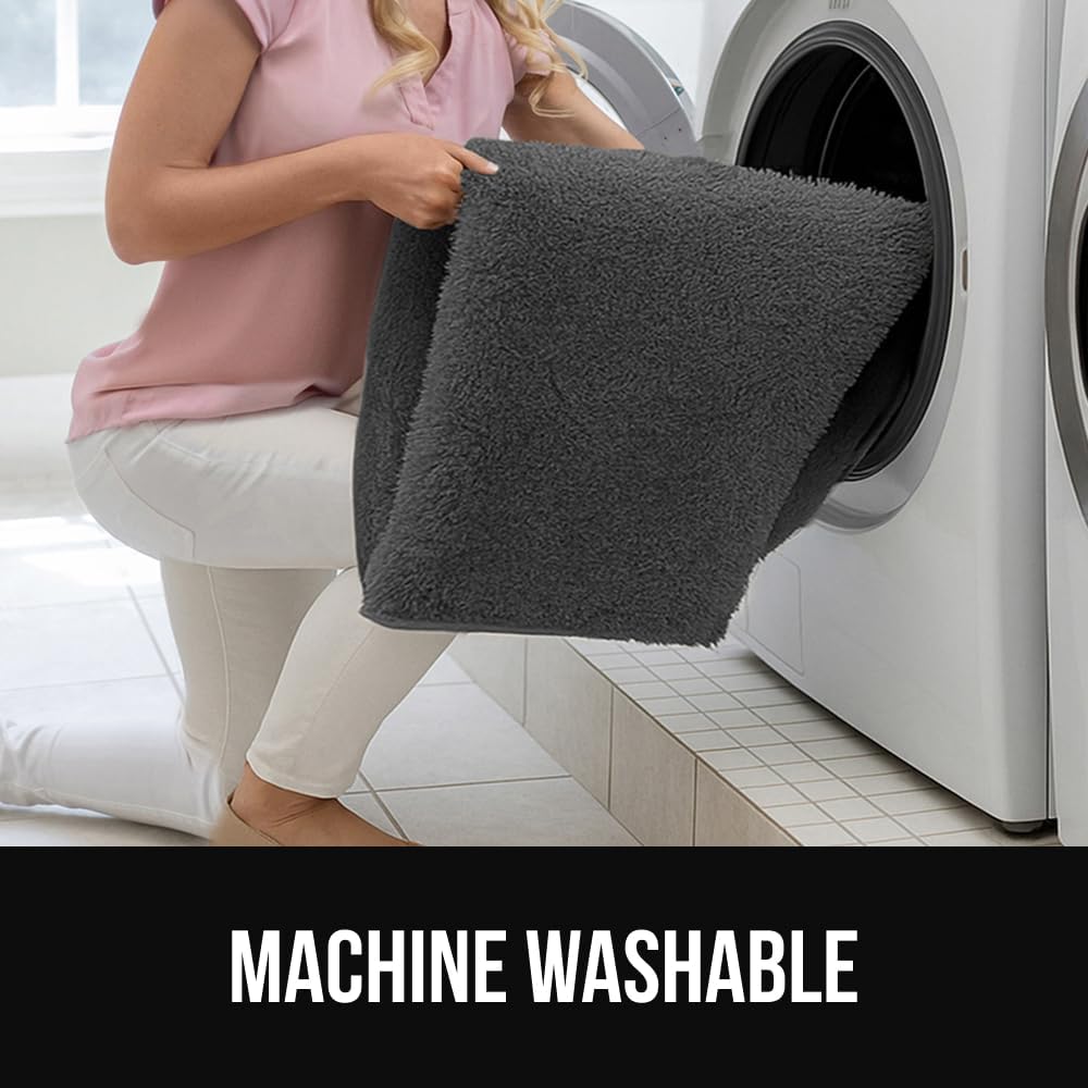 GORILLA GRIP Ultra Soft Washable Area Rug, 8x10, Stain and Slip Resistant Plush Thick Carpet for Bedroom Living Room, No Shed Floor Rugs, Pet Friendly, Dorm Essentials, Nursery Home Decor, Dark Gray