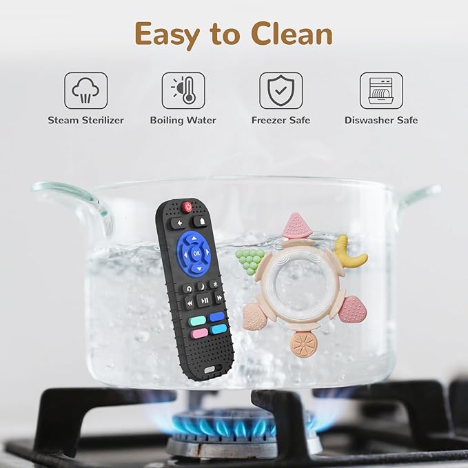 Hooku Silicone Teethers for Babies 6-12 Months, Teething Toys for Babies 0-6 Months, Baby Fruit Teethering Rings, BPA Free Baby Chew Toys, Infants Gifts