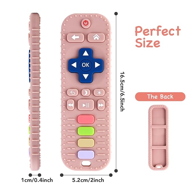 Hooku Silicone Teethers for Babies 0-6 Months, Teething Toys for Babies 6-12 Months, Baby Remote Control Toy, Infant Toys 0-3 Months, Sensory Chew Toys, Toddler Newborn Baby Girl Boy Gifts