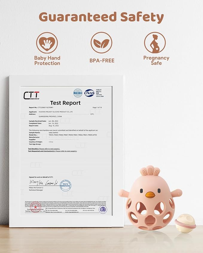 Baby Teething Toy, Easy-to-Grasp Sensory Teether for Infants 3–12 Months, 100% Food-Grade Silicone, Teething Relief & Developmental, BPA Free (Pink-NO Rattle)