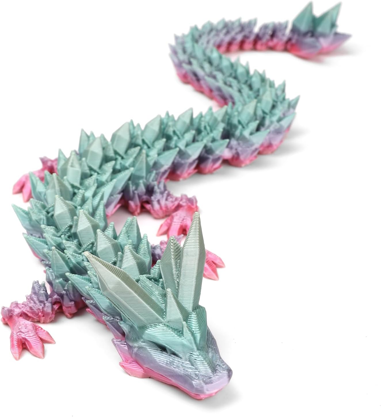 3D Printed Dragon Toy 12" Crystal Dragon Fidget Executive Desk Dragon Egg