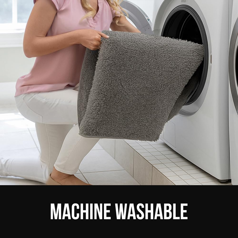 GORILLA GRIP Ultra Soft Washable Area Rug, 8x10, Stain and Slip Resistant Plush Thick Carpet for Bedroom Living Room, No Shed Floor Rugs, Pet Friendly, Dorm Essentials, Kids Nursery Home Decor, Gray