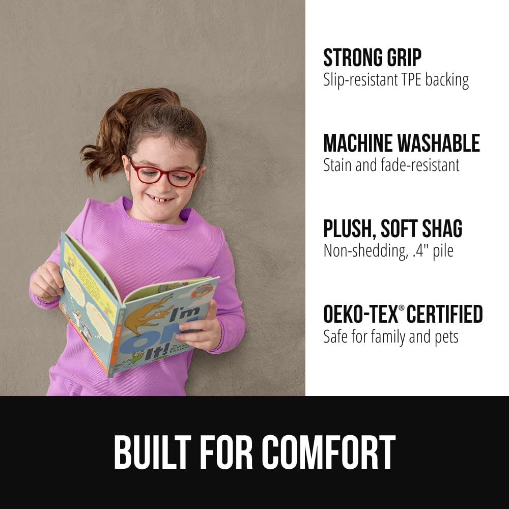 GORILLA GRIP Ultra Soft Washable Area Rug, Stain and Slip Resistant Plush Thick Carpet for Bedroom Living Room, No Shed Floor Rugs, Pet Friendly, Dorm Essentials, Kids Nursery Home Decor, 4x6, Taupe