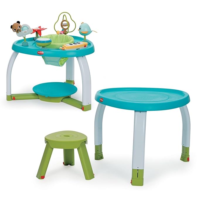 Tiny Love 5-in-1 Stationary Activity Center, 5 Modes of use: Tummy time, Stationary Activity Center, Baby Balance Board, Toddler Activity Table, Child Table and Chair, TL Meadow Days