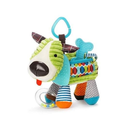 Skip Hop Bandana Buddies Baby Activity and Teething Toy with Multi-Sensory Rattle and Textures, Puppy