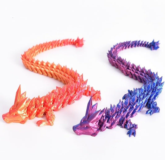 12" 3D Printed Dragon,Crystal Dragon, Articulated Dragon, Dragon Fidget Toy, Home Office Decor Executive Desk Toys，Creative Birthday Gift for Boyfriends（2PCS）