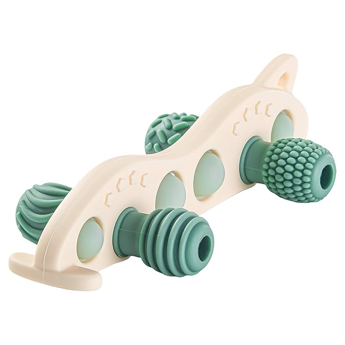 Baby Teething Toys Silicone Car Teether for Baby BPA Free Sensory Chew Toy (Green)