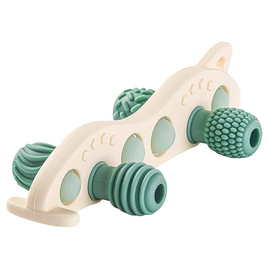 Baby Teething Toys Silicone Car Teether for Baby BPA Free Sensory Chew Toy (Green)