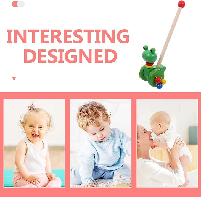 HANABASS Cartoon Animal Walker Push Cart for Learning to Walk with Removable Pole Girl and Boy Walking Aid Safe and Fun Early Development