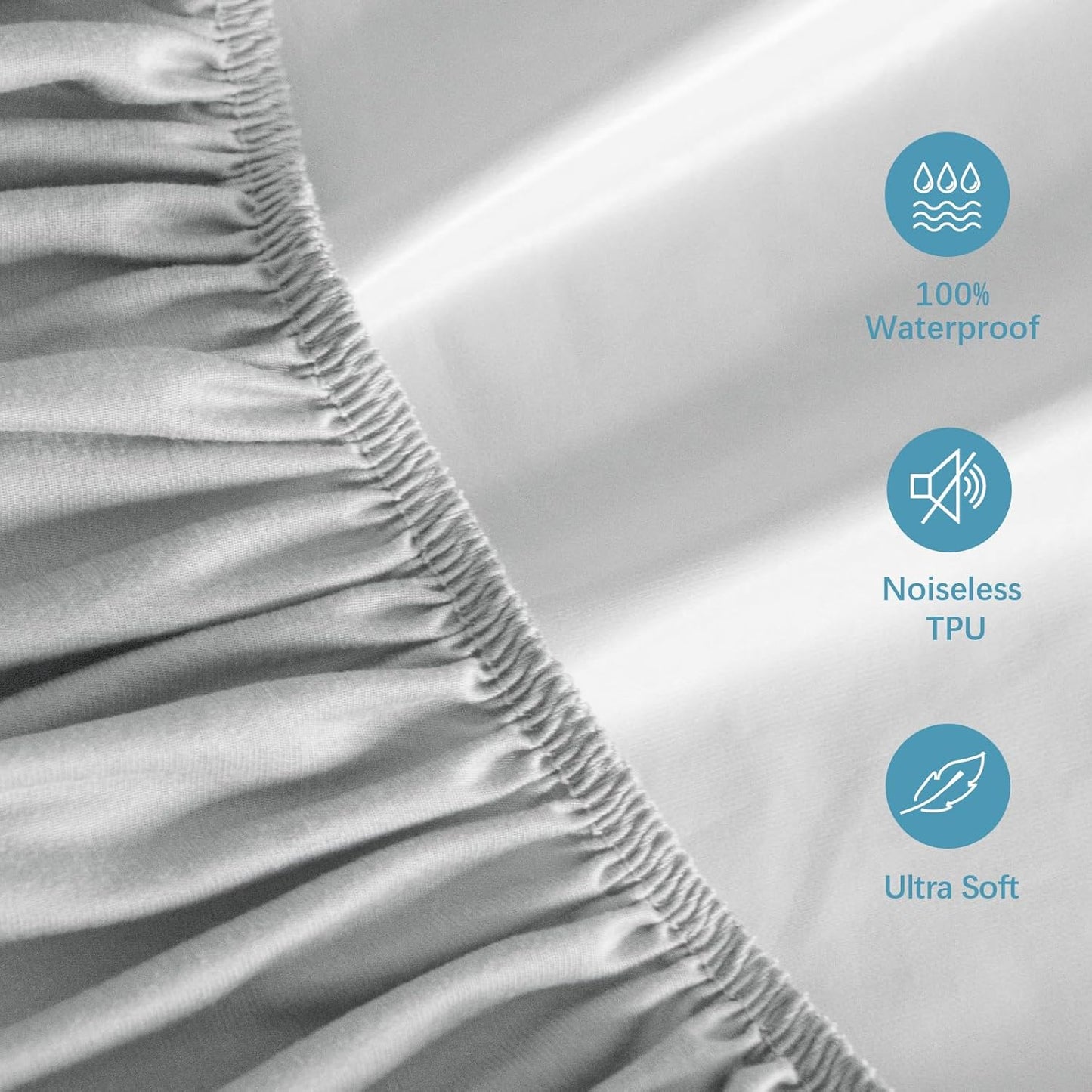 2 Pack Full Size Mattress Protector Waterproof, Noiseless & Soft Coverage Mattress Cover Fitted Sheets with Deep Pocket up to 14", Super Breathable & Easy Wash Full Mattress Protector