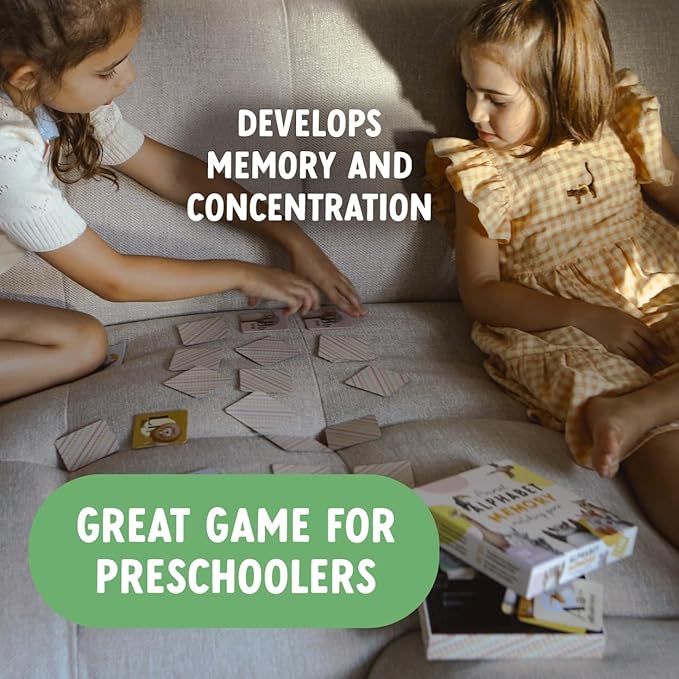 Alphabet Animals Matching Cards for Kids – 52 Durable Memory Cards for Toddlers & Preschoolers, Ages 3+, Fun Educational Game to Improve Focus & Early Learning