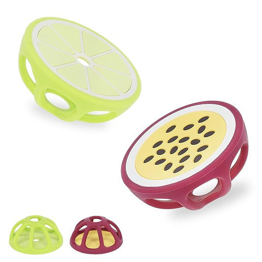 Passionfruit and Lime Silicone Teethers Baby Teething Toys, Newborn Essentials Must Haves, Easy-to-Hold Design Teething Ball Baby Essentials, BPA-Free