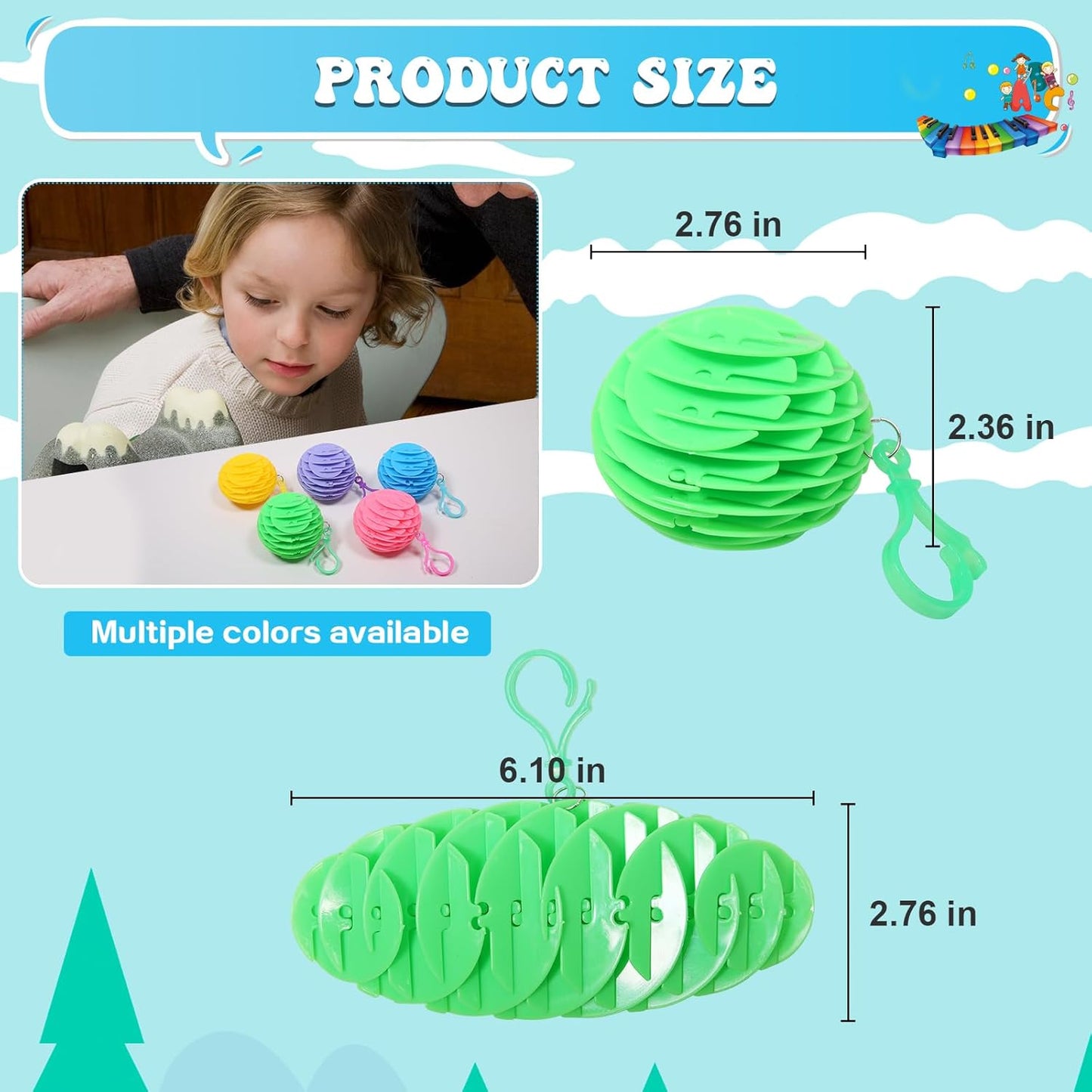 Hanging Decoration Style Elastic Worm Fidget Toy, Stretch and Squeeze Fidget Worm Sensory Toys for Kids,Gifts Stress and Anxiety Relief Calming Fidgets Desk Toys for Adults,Exercise Wrist (Purple)