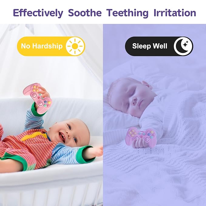 Hooku Silicone Teething Toys for Babies 0-6 Months, Teethers for Babies 6-12 Months, Remote Teether for Baby, Sensory Toys for Babies, Baby Chew Toys