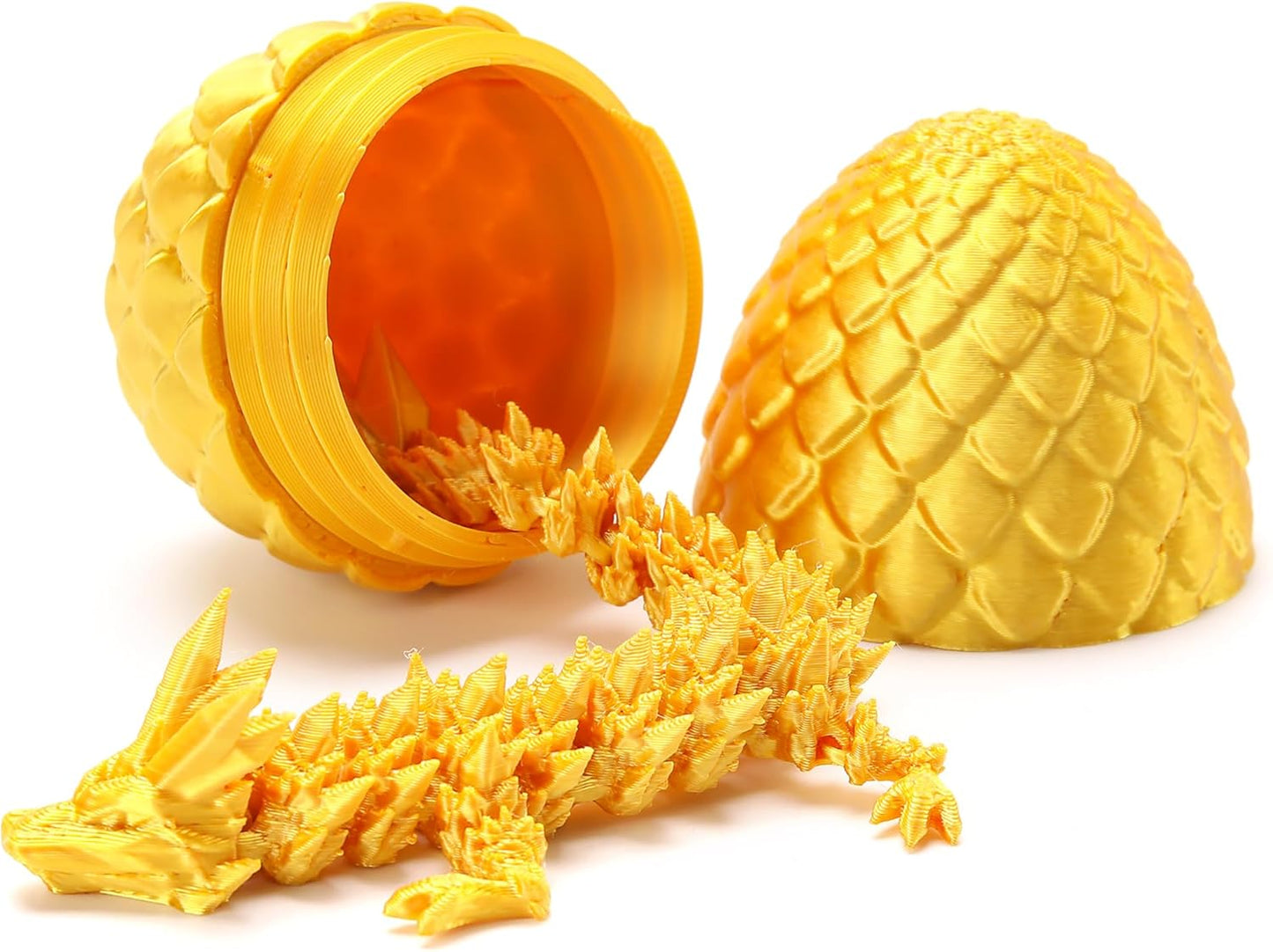 4 Pcs Mini 3D Printed Dragon Eggs, 3D Printed Dragon Eggs with Dragon Inside, Articulated Crystal Dragon in Egg Fidget Desk Toys for Gifts