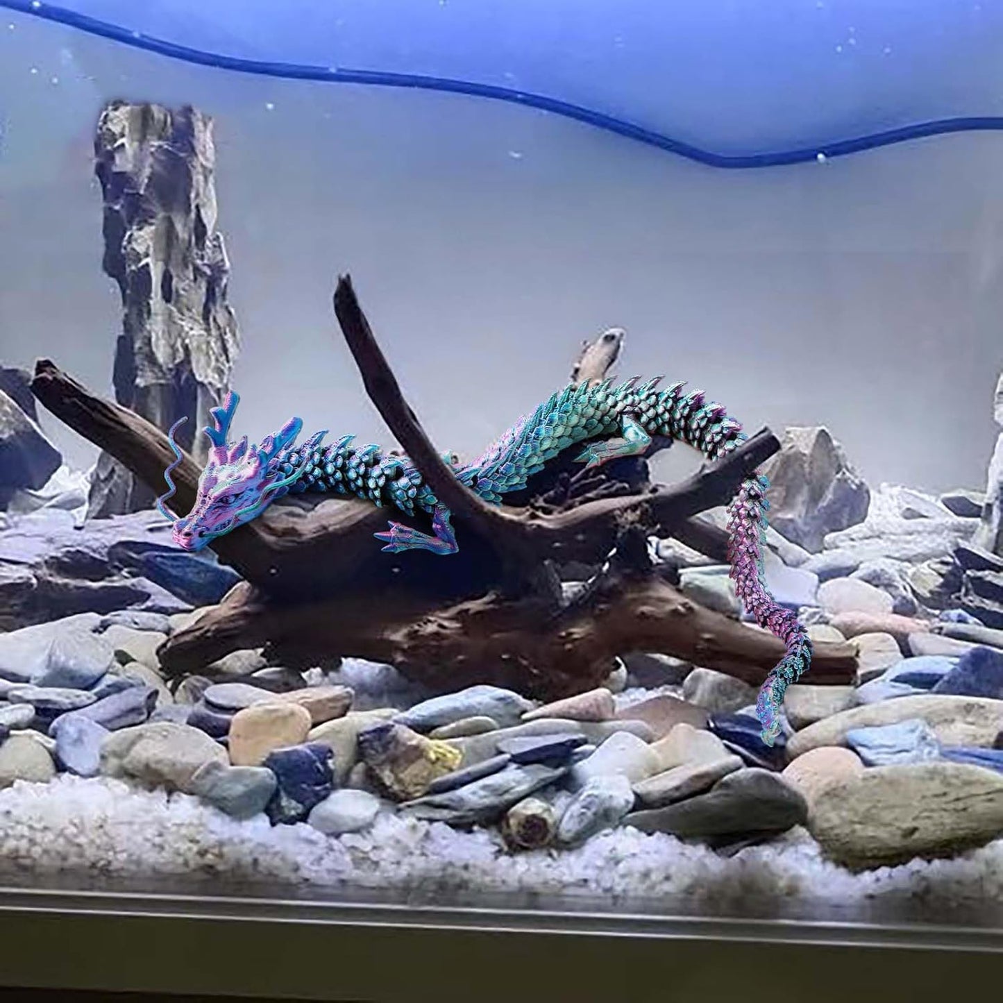 3D Printed Dragon, 17.7 Inch Articulated Dragon, Crystal Dragon, Dragon Fidget Toy, Home Office Decor Executive Desk Toys (RDGD)