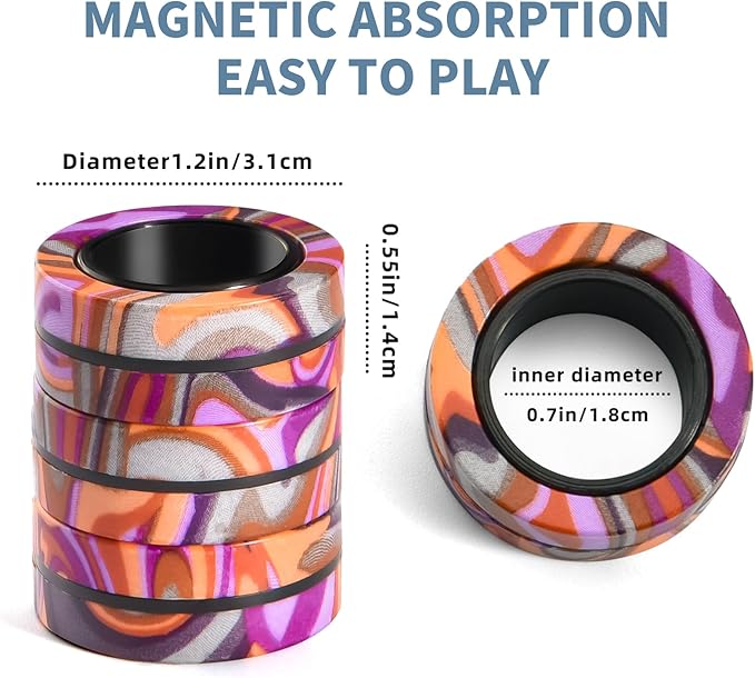 Halloween Magnetic Rings for Adults and Kids,Fidget Spinner Rings Toys for Anxiety Relief Therapy Boy and Girl Ages 8-13,Teens Halloween Party Favors Decorations,3PCS